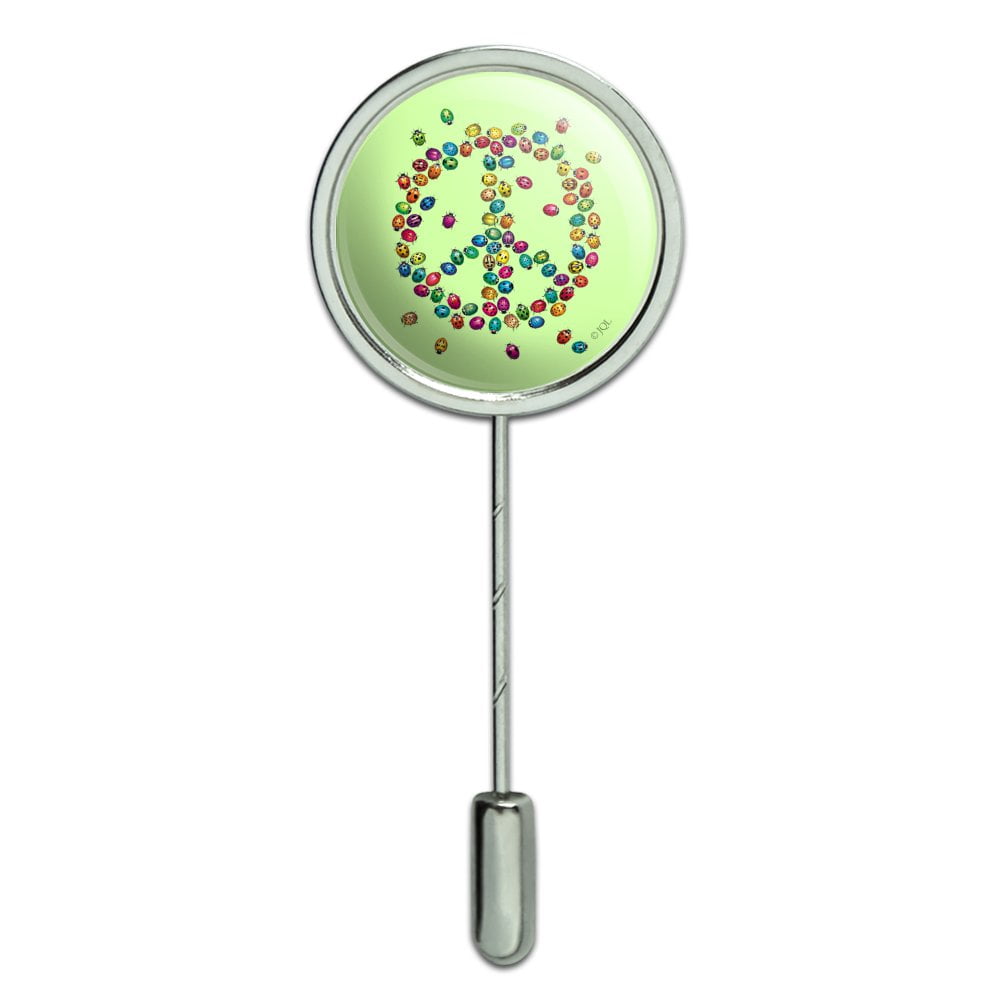 Lady Bug Rainbow Peace Sign Stick Pin Stickpin Hat Brooch