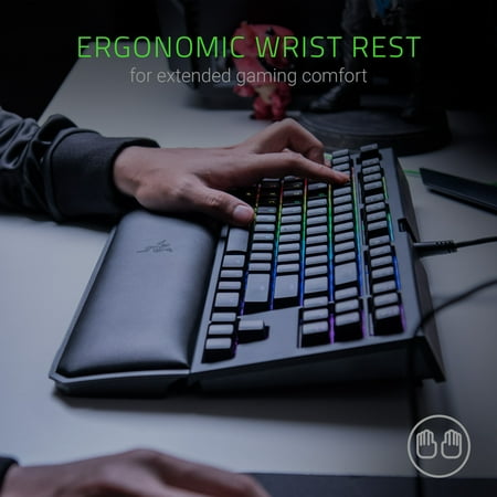 Razer - BlackWidow Chroma V2 Tournament Edition TKL Wired Mechanical Green Switch Gaming Keyboard with RGB Chroma Backlighting - Black
