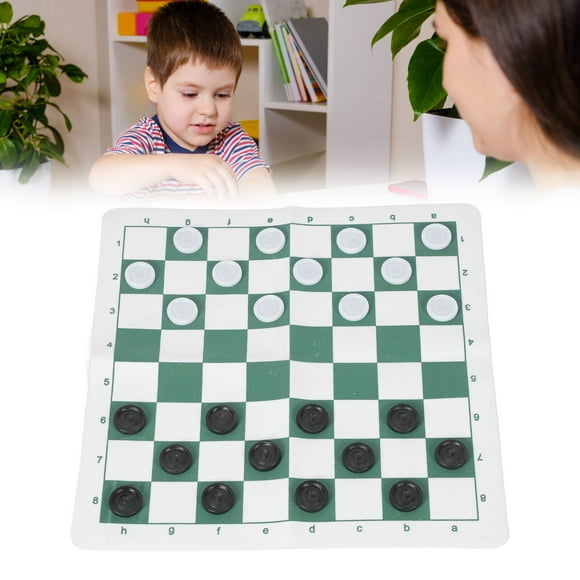 Juego De Damas, Juego De Mesa Educativo Portátil Plegable De Cuero PU Para Niños Y Adultos