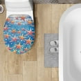 thumbnail image 4 of SEANATIVE Beach Starfish Toilet Lid Cover Soft Toilet Seat Lid Covers for Bathroom Elongated Round Oblong Toilet Seat Covers 17.3*13 Inches Toilet Lid Seat Protector Cover, 4 of 6