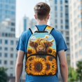 thumbnail image 6 of POLERO 17 Inch Backpack for Men, Polyester Adjustable Shoulder Strap Soft School Backpack, Sunflower Highland, 6 of 10