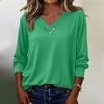 thumbnail image 2 of CONZONE Womens Summer T-Shirts 3/4 Sleeve T Shirts for Women Casual Crew Neck Solid Color Lightweight Tees Soft Cozy Dailywear, 2 of 4