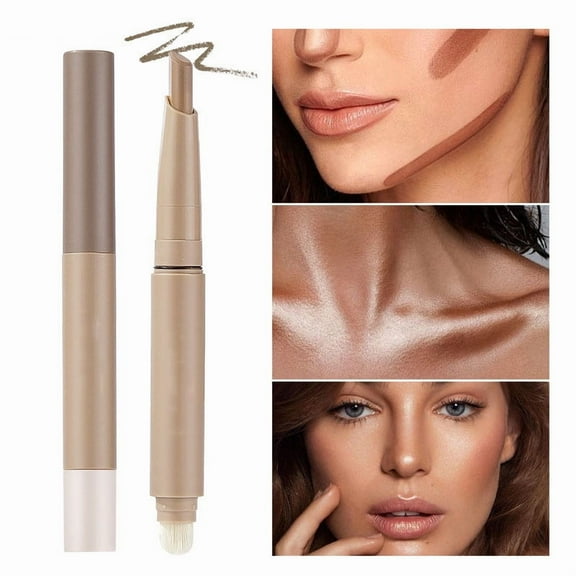 Kokovifyves Double Head Pencil Nose Highlight Brightening Liquid Three-dimensional Face Concealer 3ml