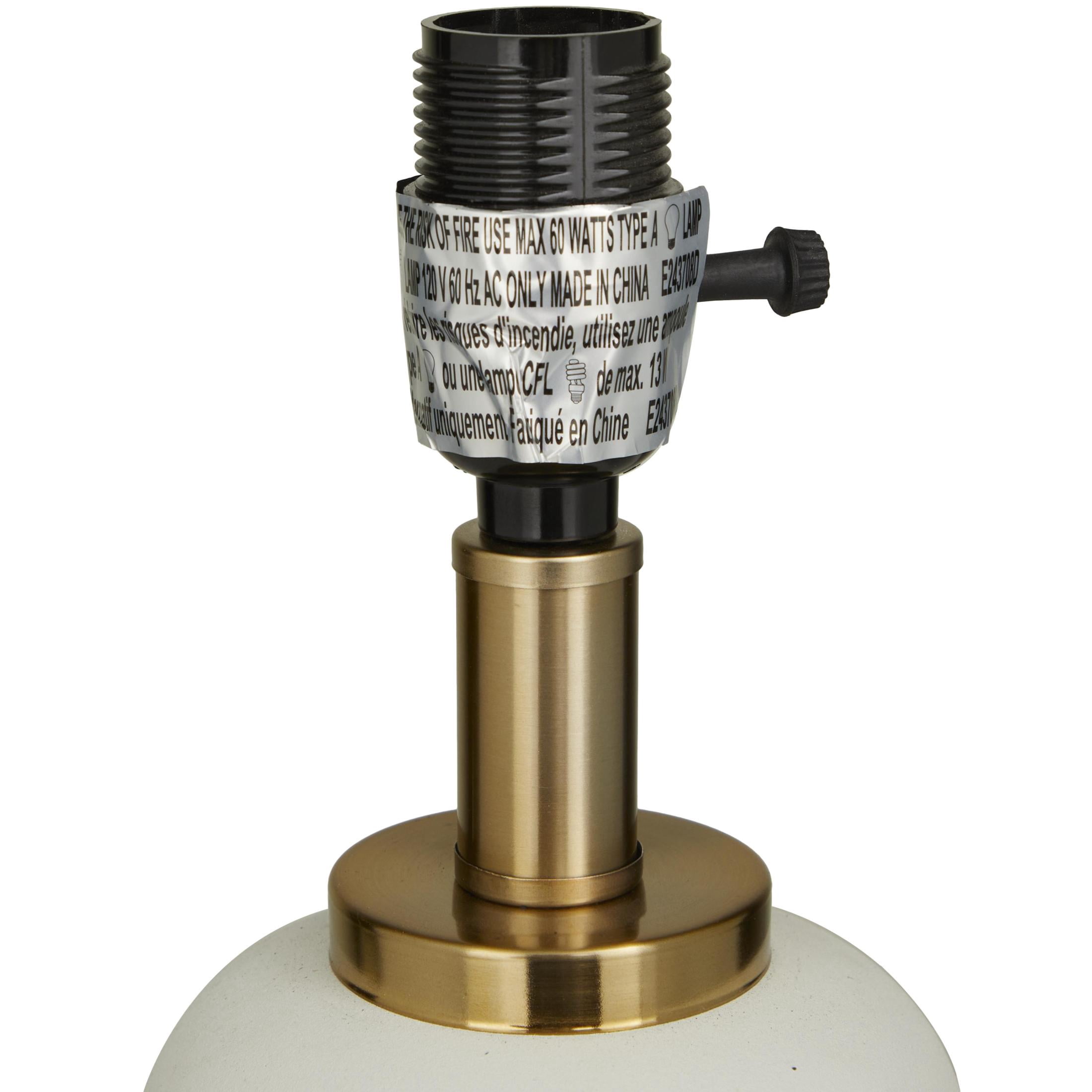 CosmoLiving by Cosmopolitan 28" Orbs Style Base White Table Lamp with Cream Linen Shade