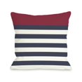 thumbnail image 1 of Bella Casa 70735PL16O Un 16 x 16 Po Oreiller Rayures Nautiques Outdoor&44; Rouge, 1 of 1