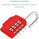 thumbnail image 4 of [2 piezas] Cerradura de combinación digital de 4 dígitos, cerradura de combinación impermeable, metal impermeable, tarjeta de combinación chapada en acero - rojo, 4 of 5