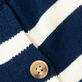 thumbnail image 4 of Fozruso School Jackets Girls 3-4 Years,Girls Knit Cardigan Sweater Coat Soft Striped Blend Long Sleeve Outerwear For Toddler And Kids Lightweight Jacket For And Fall Blue, 4 of 6