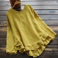 thumbnail image 2 of USSUMA Womens Plus Long Sleeve Tops Loose Fit, Women's Irregular Hem Asymmetrical Plus Size Top Long Sleeve Casual Loose Ruffle Blouse Shirts Tunic Fall Clothes, 2 of 8