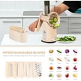 thumbnail image 3 of Rotary Cheese Grater with Handle - Vegetable Shredder with 5 Well-designed Blades & Strong Suction Base,Round Mandoline Slicer & Food Chopper for Kitchen,with Blade Storage Box, 3 of 8