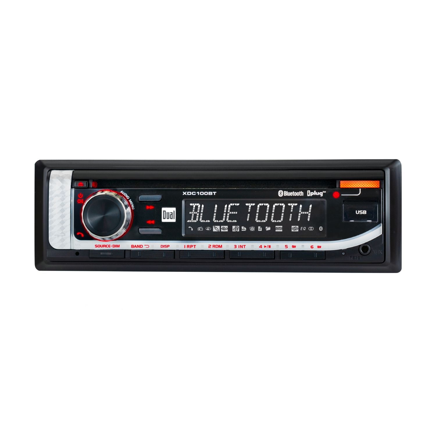 Dual Electronics XDC100BT Single DIN Car Stereo with CD Player, Bluetooth, USB
