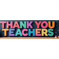 thumbnail image 4 of Colorful Thank You Teachers Backdrop Banner with School Supplies Elements Teachers Day Party Decorations Classroom Decor Photo Background School Event Supplies, 4 of 4