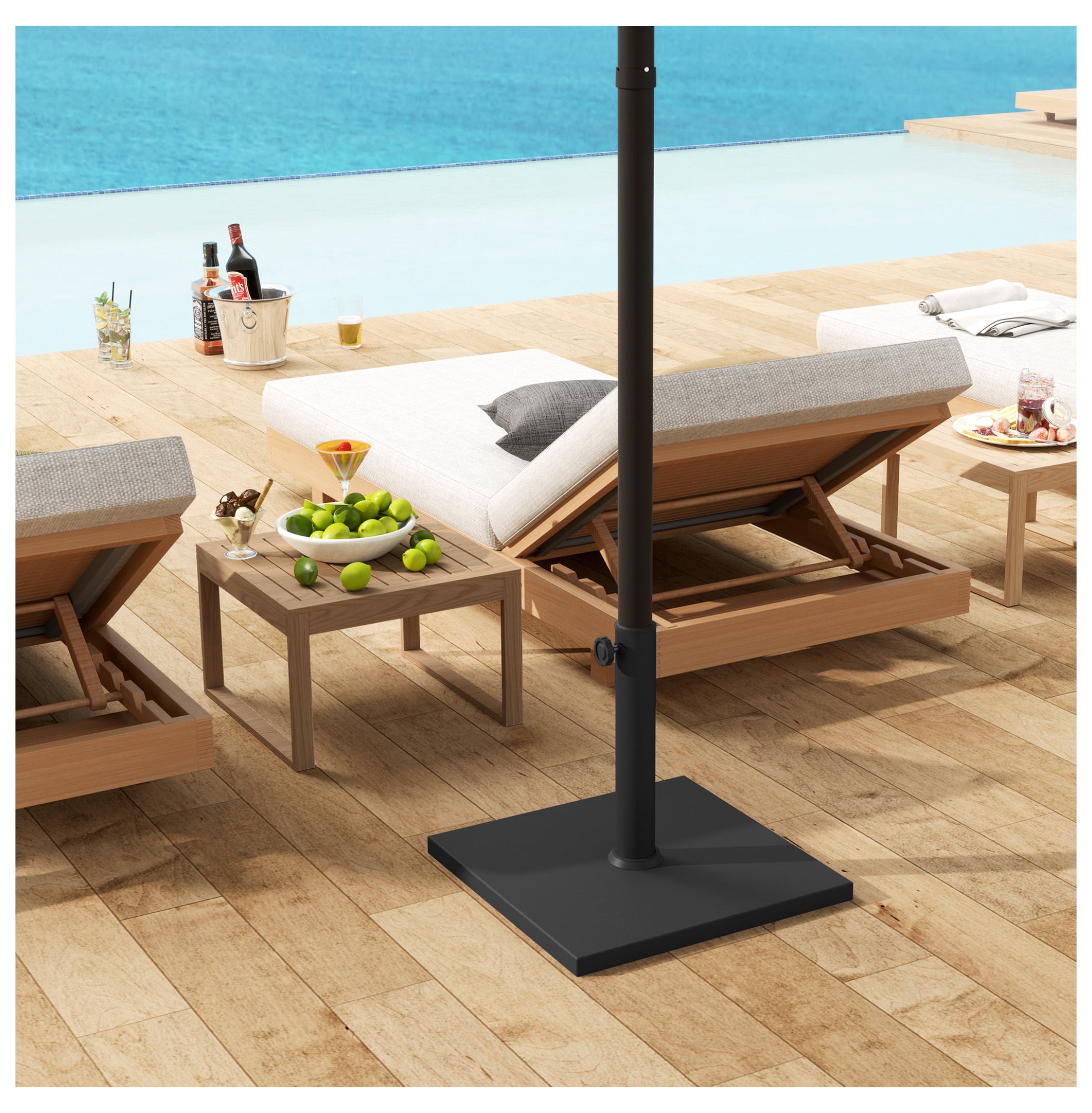 Patio Umbrella Base, 40 lbs Concrete Heavy Duty Umbrella Base, Outdoor Umbrella Stand Patio Umbrella Holder for 1.5"/1.9" Umbrella Poles for Outdoor, Lawn, Poolside, Black