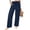 Dark Blue, variant on Diufon Linen Pants Women Summer Boho Wide Leg Palazzo Pants Casual Drawstring High Waisted Trousers with Pockets
