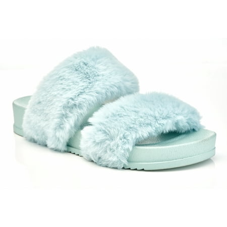 

Flat Sandal for Women Heeled Open Toe Comfortable Fur Flats for Women Casual Womens Fur Sandal