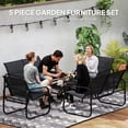 thumbnail image 4 of Outsunny 5 Piece Patio Furniture Set, Metal Outdoor Conversation Set, Black, 4 of 10
