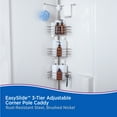 thumbnail image 3 of Kenney® EasySlide™ 4-Way Adjustable Corner Pole Caddy, Brushed Nickel, 3 of 7