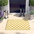 thumbnail image 2 of Yellow White Checkerboard Checkered Flannel Non Slip Door Rugs,Washable Door Mats Indoor,Decorative Door Mats,Dirt-Resistant and Absorbent Doormat for Entrance,Bedroom,Kitchen,Bathroom,31.5"x17", 2 of 4