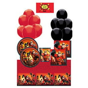 incredibles 2 birthday party supplies pack for 16 - incredibles 2 table cover, plates, cups, napkins, balloons and a happy birthday sticker