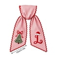 thumbnail image 5 of Christmas Wreath Sash Bow Red White Striped Fabric with Embroidery Letter for Front Door Decor, 5 of 7