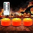 thumbnail image 1 of Halloween LED Pumpkin Lights Outdoor with Remote and Timer  Battery Operated Bright Realistic Flameless Electric Candles for Hallo, 1 of 7