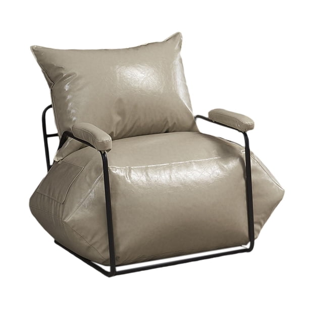 Sofá perezoso individual, sillón moderno con Base desmontable, sillón perezoso informal versátil, sillón para jardín, sala de estar interior Gris