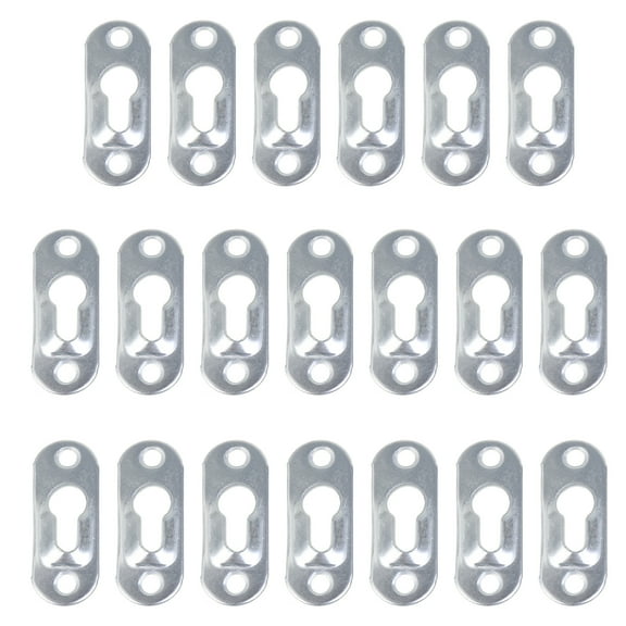 20 Pieces Single Keyhole Hangers Keyhole Hanging Plates Brackets Metal Fasteners for Mirror Picture Frames Cabinet