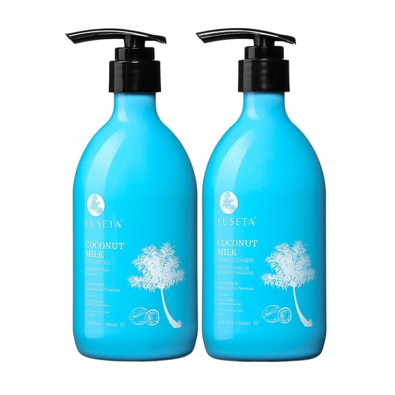 Luseta Coconut Milk Shampoo & Conditioner Set 2 x 16.9oz for Nourishing & Moisturizing Hair