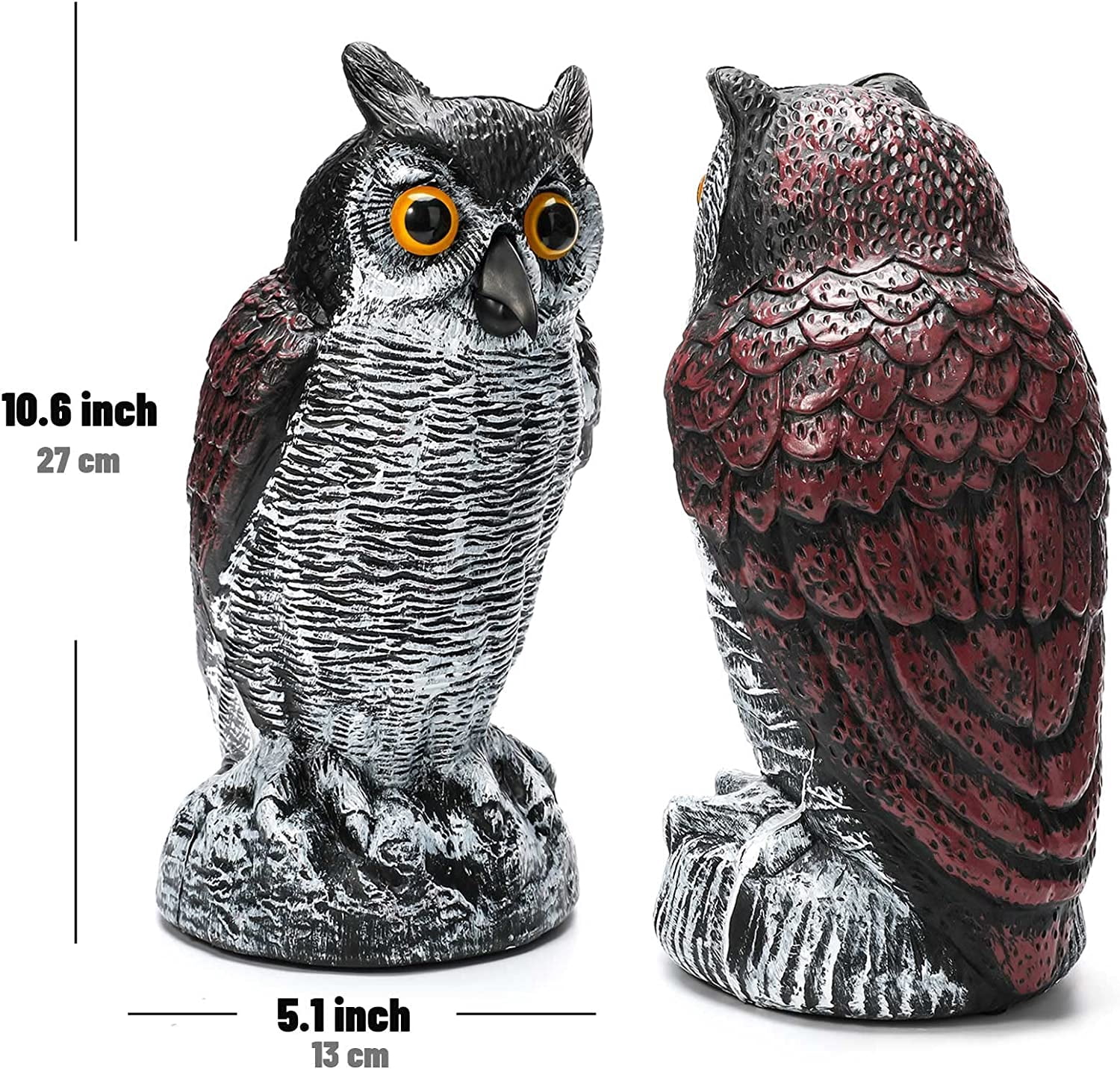 JYPS 3 Pack Fairy Garden Accessories, Fairy Garden Kit, Figurines Fairy Garden Supplies Owl Decoy to Scare Birds Away, Fake Owl Scarecrows, Pigeon Deterrent, Plastic Owl Statue for Outdoor Garden Yard