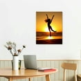 thumbnail image 2 of Chilfamy Canvas Wall Art Fall Decor Girls Dancing at Sunset Beach 16x20in, 2 of 3