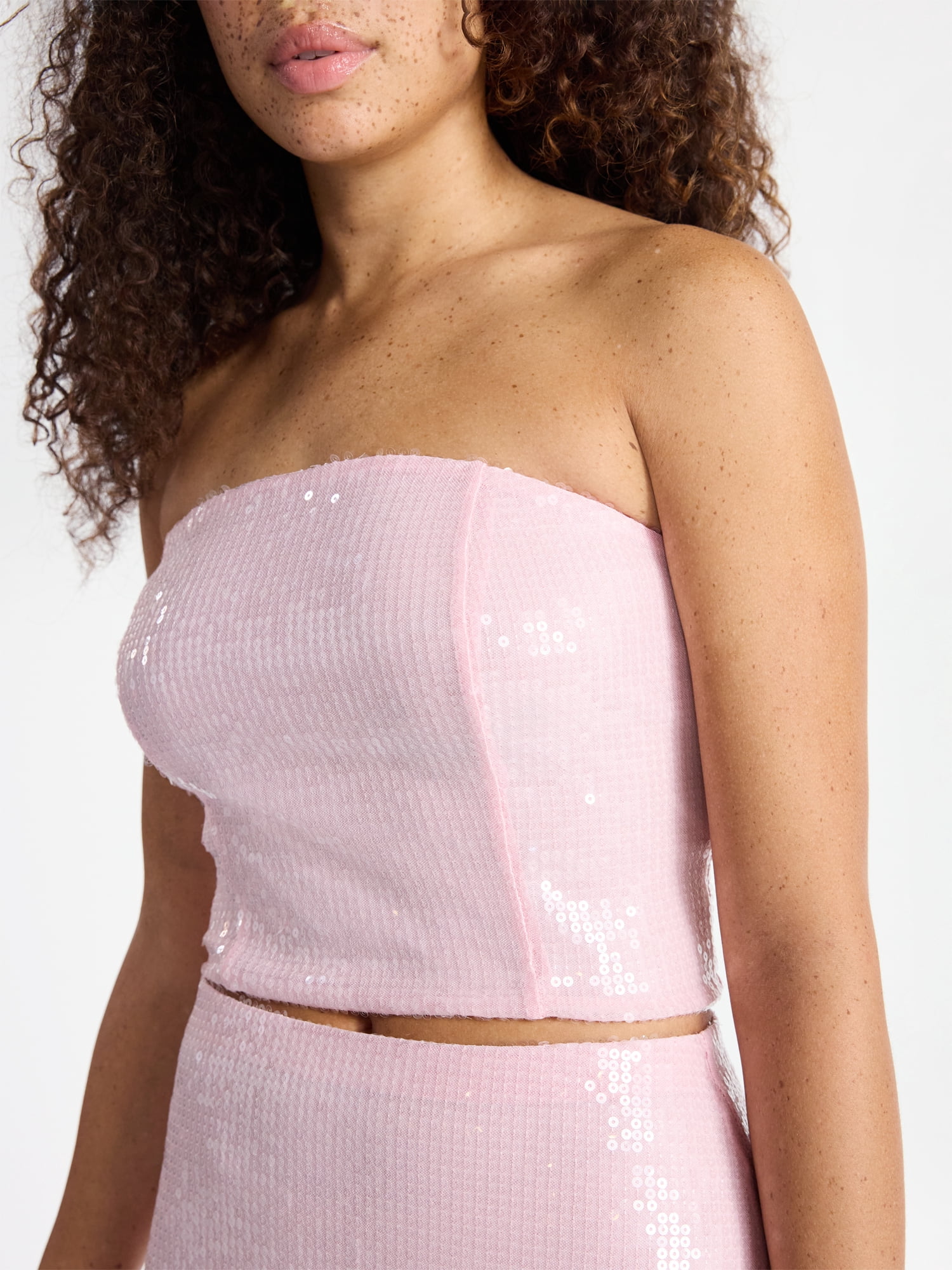 No Boundaries Sequin Strapless Tube Top and Maxi Skirt Set, 2-Piece, Women's
