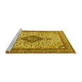 thumbnail image 2 of Ahgly Company Machine Washable Indoor Round Medallion Yellow Traditional Area Rugs, 4' Round, 2 of 4