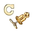 thumbnail image 4 of 1928 Jewelry Women's 14K Gold Dipped "C" Initial Button Stud Earrings, 4 of 4