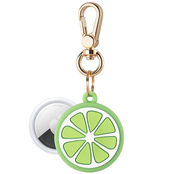 Posh Tech Lime Silicone Bag Charm Keychain for Apple AirTag, Green