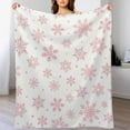 thumbnail image 2 of Pink Snowflakes Cute Flannel Fleece Throw Blanket Merry Christmas Winter 50x60 Inches Soft Blanket for Couch,Cozy,Warm,Lightweight, 2 of 6