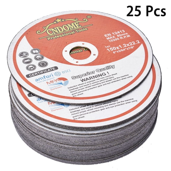 25 Pack 6 x 0.045 x 7/8 inch Cut Off Wheels Metal Stainless Steel Fit For Angle Grinders