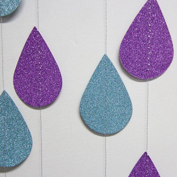 ADDHAT 9Pcs Paper Party Garland for Home Decoration and Festivals in Assorted Colors with Water Drop