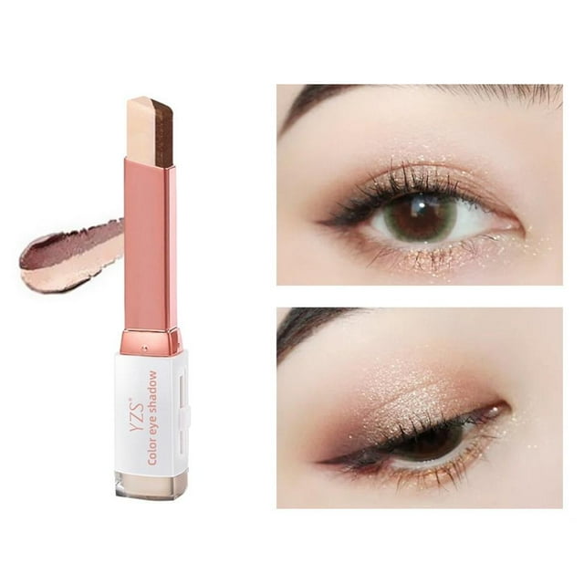 Velvet Gradient Two-color Eye Shadow Stick Eye Modification Lazy Two-color Eye Shadow Nude Makeup Is Not Easy To Smudge