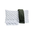 thumbnail image 1 of Sanders Holiday Microfiber 4 pc Twin Sheet Set With Throw Bedding, White, 1 of 5