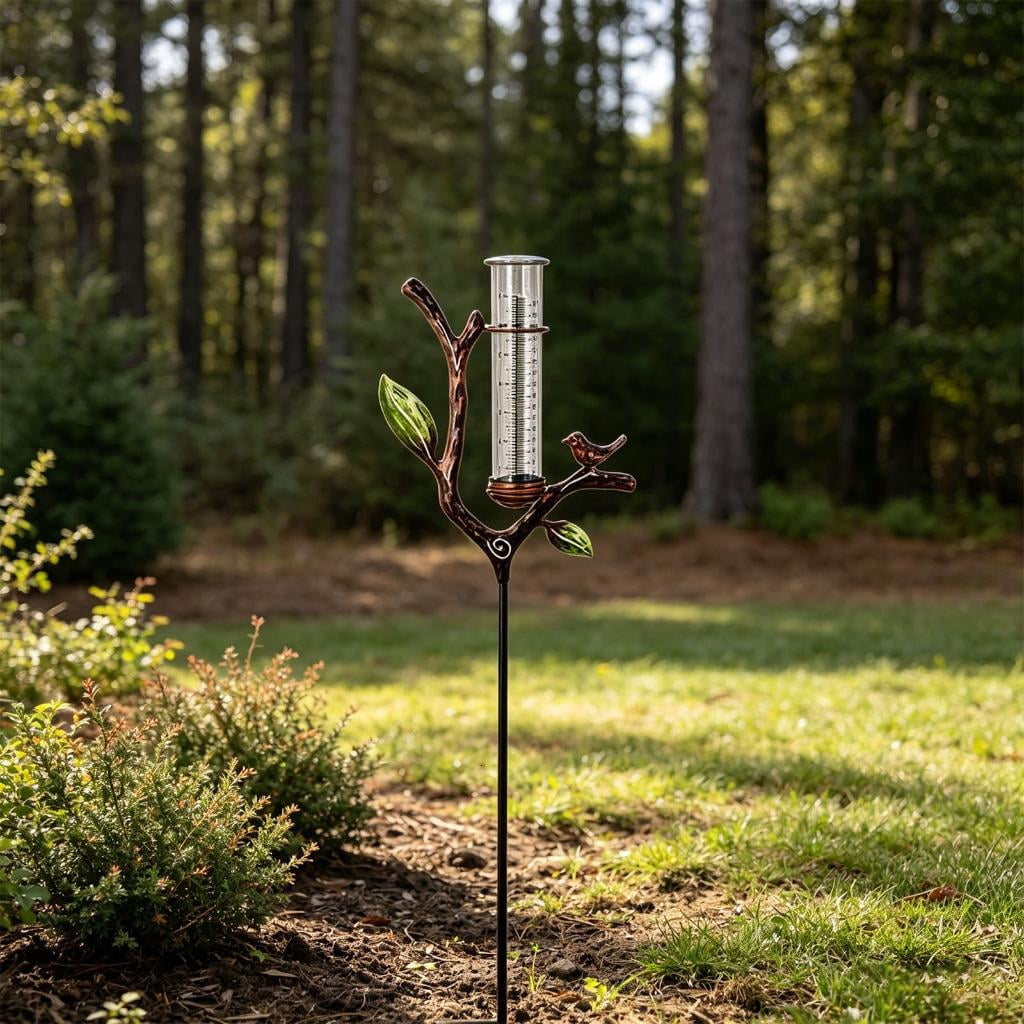 Practical Garden Precipitation Gauge With 7 Inch Measuring Cylinder And Strong Metal Base 87cm Length