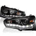 thumbnail image 2 of Spec-D Tuning R8 LED Projector Headlights Lamps Black Compatible with 2008-2017 Mitsubishi Lancer, 2008-2015 Mitsubishi Lancer EVO X, Left + Right Pair Headlamps Assembly, 2 of 4