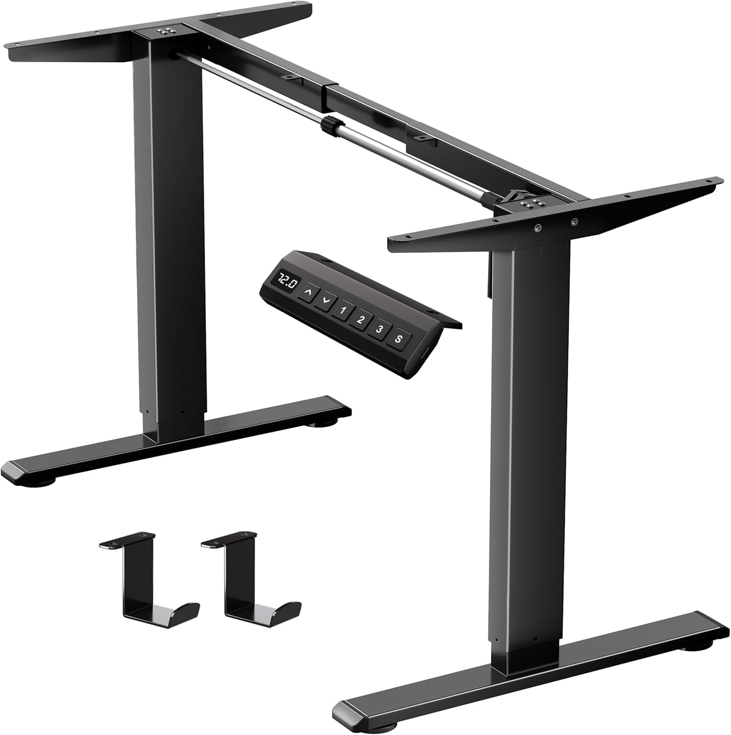 Dual Motor Electric Standing Desk Frame for 43.3 to 70.8" Table Tops, 330lbs Weight Capacity,Ergonomic Standing Height Adjustable Base with Memory Controller,Black Frame Only