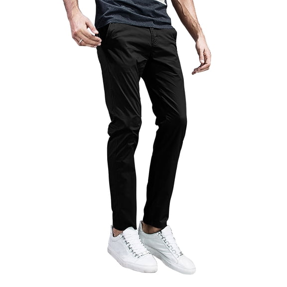 Matchstick Men's Cotton Slim Fit Stretch Casual Chino Pants for Work Jogger Training