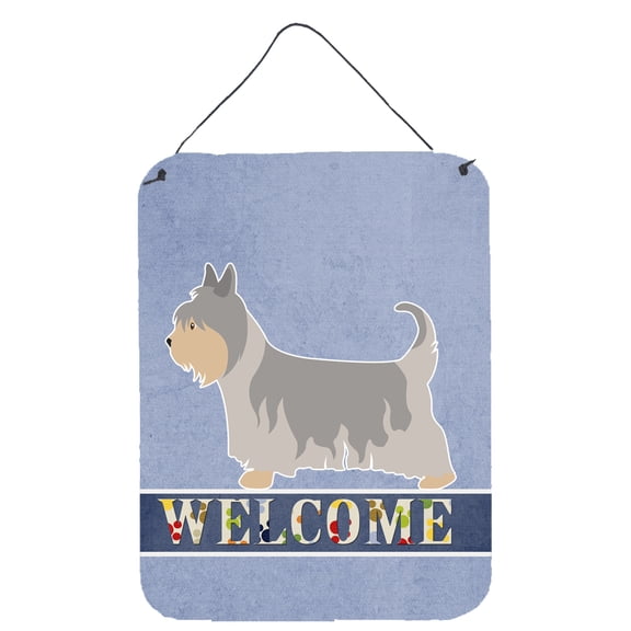 Australian Silky Terrier Welcome Wall or Door Hanging Prints Blue