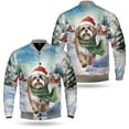 thumbnail image 3 of Hello Winter Shih Tzu Frosty Morning Walk Welcome Snowy Christmas All Over Print 3D Baseball Jacket Lion Dog Lover Gifts Bomber Jacket Softball - 02018, 3 of 6