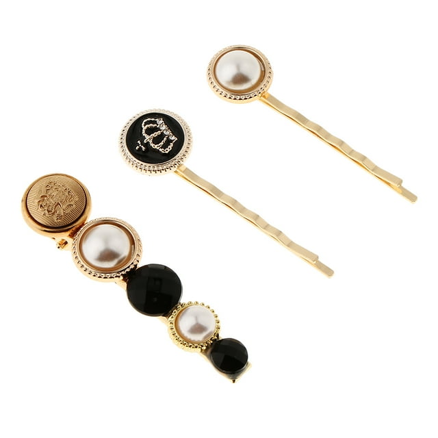 3 horquillas para el pelo con perlas retro para mujer, accesorios para el cabello UNA