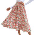thumbnail image 1 of Falda acampanada delgada con estampado de costuras de longitud media a la moda informal para mujer Wmkox8yi FGJ1023, 1 of 6