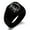 Black, variant on Stainless Steel Letter D Initial Floral Monogram Engraved Square Flat Top Biker Style Polished Signet Ring