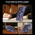 thumbnail image 4 of ELEHOLD Case for iPhone 11,  Magnetic Leather Case with 360°Rotatable Ring Stand [Compatible with MagSafe] Phone Case,Purple, 4 of 6