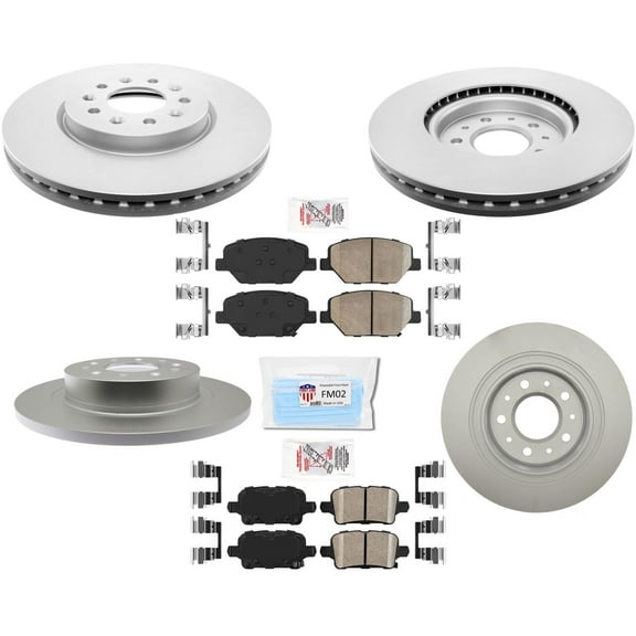 Coated Disc Brake Rotors Brake Pads for 18-2021 GM Equinox with J17 321MM Rotors
