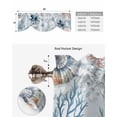 thumbnail image 5 of Tie Up Valance Curtain for Kitchen, Ocean Blue Octopus Shell Coral on Vintage Rod Pocket Short Curtains Adjustable Tie-Up Shade Valances, Marine Life Window Treatment for Bathroom Living Room Bedroom, 5 of 7